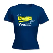 Fishing Edwards V1 Surname Thing - Funny Novelty Womens T-Shirt T Shirt Tshirt