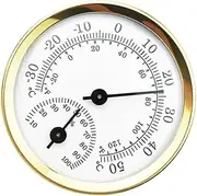 High Precision Mini Hygrothermograph Thermometer for Home 30 to 50 Degree Celsius Analog Humidity Temperature Meter Golden Pointer Easy to Read