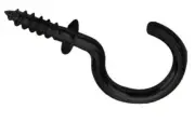 (12 Pack) 5/8" Cup Hooks Black with Shoulder (100 PER BAG)