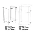 Clear NightStand Table Bedside Cabinet Modern Easy Assembly Accent Side Table