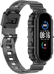 Chofit intended for Xiaomi Mi Band 5/Mi Band 6 Band with Case, Band Women Girl Crystal Clear Jelly Protective Case with Bands intended for Xiaomi Mi Band 5/Mi Band 6 Accessiores (Black)