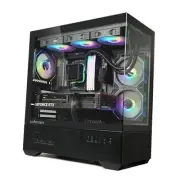 CHRONIX ATX PC Case, 3 x 120mm Infinity Mirror ARGB Fan with Controller Black