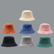 Plain Corduroy Bucket Hat E-141 - Blue - One Size