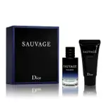 【DIOR 迪奧】SAUVAGE 曠野之心淡香精經典兩件組禮盒(淡香精10ML+沐浴露20ML 平行輸入)