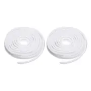 2pcs Weather Stripping Door Seal 32.81ft 394" 10m x 7mm x 6mm, White