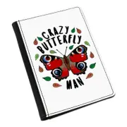 Crazy Butterfly Man Stars Passport Holder Cover Case Wallet Animal Funny