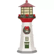 13.6" Christmas Lighthouse Snow Globe, Musical Lighted Glitter Christmas Snow...