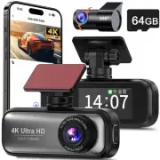 Ultra HD Dash Cam Front and Rear, 4K+1080P Dual Lens Car Camera for Cars, Bui...