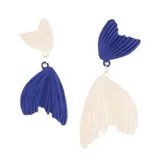 【RJ New York】藍海人魚不對襯設計耳夾耳環(耳針耳夾可選)