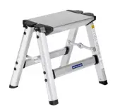 2-step foldable ladder stool aluminum frame portable anti slip 34 cm high