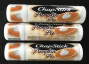 (3) THREE !! Chapstick Pumpkin Pie Holiday Lip Balm New Sealed Lot Chap Stick