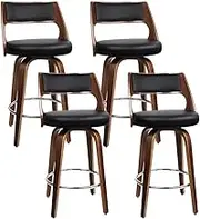 Artiss 4X Bar Stools Kithen Counter Chairs Swivel Leather Stool Wooden 76cm