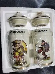 Vintage 1992 Hummel "Coriander & Tarragon" Spice Jar Set NEVER USED-NEW