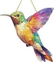 Bird Sun Catchers for Window, Exquisite Wall Art Stained Panel, Stained Glass Window Acrylic Sun Catcher, Sun Catcher Bird for Families, Holidays, Lovers