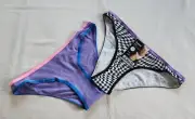 Bonds WRBGW 03K Ladies Icons Kini High Leg Brief 2 Pack Print Plain Size 16 New