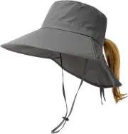 XL Sun Hats for Women, UV Protection Wide Brim Summer Medium-Large, Dark Grey