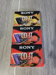 Sony CD-IT 3 New Cassette Tapes 2 Normal Bias 120 Min 1 High Bias 90 Slide Case