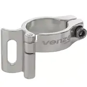 Venzo Bike Bicycle Adjustable Braze-on Front Derailleur Adapter Clamp Silver