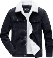 [EXEKE] Men's Sherpa Lined Corduroy Trucker Jacket Warm Thickened Winter Coats