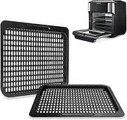 2 Pcs Cooking Tray for Air Fryer Oven, 26 * 23cm Removable Mesh Cooking Rack Non-Stick Air Fryer Crisper Plate Grill Pan Plate Carbon Steel Air Fryer Replacement Parts