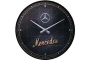 Mercedes Benz Silver and Gold Old School Retro Wall Clock Man Cave