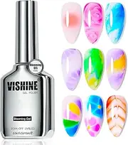 Vishine Blooming Gel 16ml UV LED Soak Off Nail Art Polish for Spreading Effect Marble Nail Polish Gel Paint Nail Designs for DIY Flower Watercolor Magic Manicure Salon Home DIY 0.54 Oz
