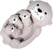 BYVCUI Otter Bath Toy Set, 1 Mother Otter and 3 Baby Otters, Baby Otter Bath Toys Baby Bath Toys Bathtub Toys Water Toy Soft Squeeze Bathtub Toy for Babies