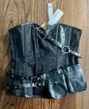 NWT Charmian Women's Steampunk Steel Boned Vintage Cosplay Corset Bustier