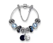 Creative Fashion Blue Starry Glass Beads Beads Bracelets Stars Moon Pendant Jewelry