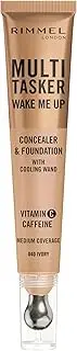Rimmel Multi-Tasker Wake Me Up, 40 Ivory, Concealer & Foundation, Brightens, Corrects, Buildable Coverage, Radiant Finish, Vegan Formula, 20ml