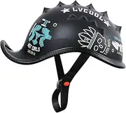 Retro Motorcycle Half Helmet Spoon Helmet Light Skull Cap Half Helmet Summer Riding Helmet Dovetail Front and Rear Wear DOT/ECE Certified Moped Scooter