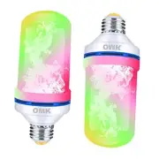 LED Flame Effect Fire Light Bulbs (2 Pack), Flame Christmas Decor 4 Modes