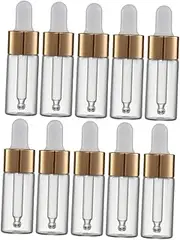 DECORNIJIA 10pcs Clear Glass Essential Oil Bottles Dropper Convenient Travel Bottles for Liquids Reusable and for Use