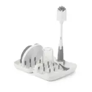 OXO Tot On the Go Drying Rack & Bottle Brush Set - Grey Bottles Feeding Cups 621