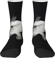 [JEJEA] cute goat baby with mother print Socks For Men and Women Men's Moisture Control Crew Socks Gifts For Golf, Hunting, Camping