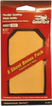 5 Pack - Premium Finish Hook & Loop Sanding Block Refill Sheets, 8-Ct. -4121
