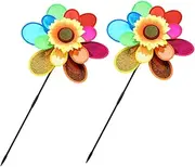 CIMAXIC 2 Pcs Sunflower Windmill Sunflower Wind Spinners Outdoor Pinwheel Blue Pinwheels Lawn Decorative Windmills Garden Windmills and Spinners Windmill Yard Windmill Plastic