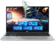 NIMO 17.3 Laptop, Intel Core i3-1215U, 32GB RAM 1TB SSD Backlit KB, Fingerprint