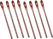 Binxind Wood Iced Tea Spoons Small Stirring Spoon Long Handle Cocktail Spoons Wood Wooden Coffee Mixing Spoons 8 Pieces
