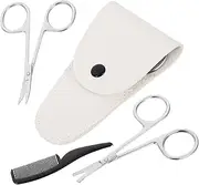 4pcs Set Beard Shears Eyebrow Scissors for Women Beard Trim Kit Beard Trimming Scissors Electric Razor Grooming Kit Nose Scissors Mustache Scissors Nose Hair Scissors