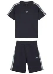 Emporio Armani Kids Logo Jersey T-shirt and Shorts set - Navy - 14YR (14 Years) 14YR (14 years)