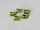 5.10 Carats Natural Emerald Cut Peridot Octagon Cut Loose Gemstone 5pcs Lot