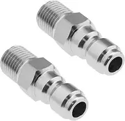 eMagTech 2PCS Pressure Washer Adapter 1/4 Inch Male BSP Fitting Quick Connect Plug 304 Stainless Steel Coupler for Pressure Washer Outlet Spray Lance 5000 PSI