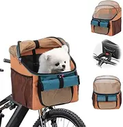 Pet Bicycle Basket, Dog Bicycle Basket, Bicycle Front Basket, Foldable Waterproof Dog Bicycle Handlebar Basket, Bicycle Basket for Pets, Shopping, Camping and Outdoor