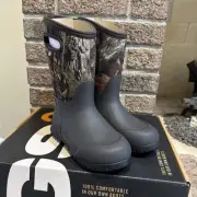 New Bogs Outdoor Boots Boys York Camo Waterproof Mossy Oak 72634 Size 1