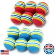 VOVIGGOL 12 Pack 2 Color Rainbow Cat Toy Balls Soft EVA Foam Interactive Indo