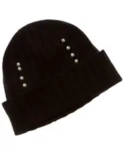 Hannah Rose Rib & Cable Pearls Cashmere Hat