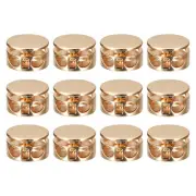 12pcs Double Hole Spring Cord Locks End Toggle Stoppers Golden