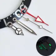 8x12x12.5x13mm Green Lume Silver Trim Red GMT Hand Watch Hands for NH34 Movement