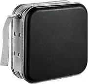 LIOVODE DVD Case, 48 Capacity CD Case Portable CD Case Holder Storage Hard Plastic DVD CD Wallet Holder Organizer for Car (48 Capacity, Black48)